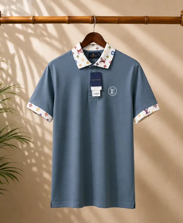 Men's Black Contrast Collar Polo T-Shirt