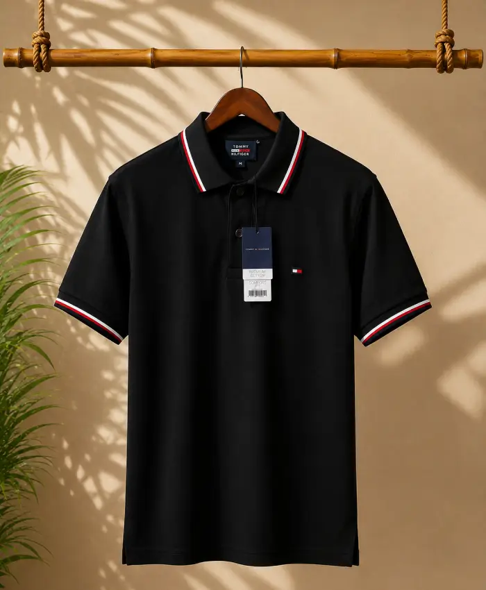 Men's Contrast Detail Polo T-Shirt