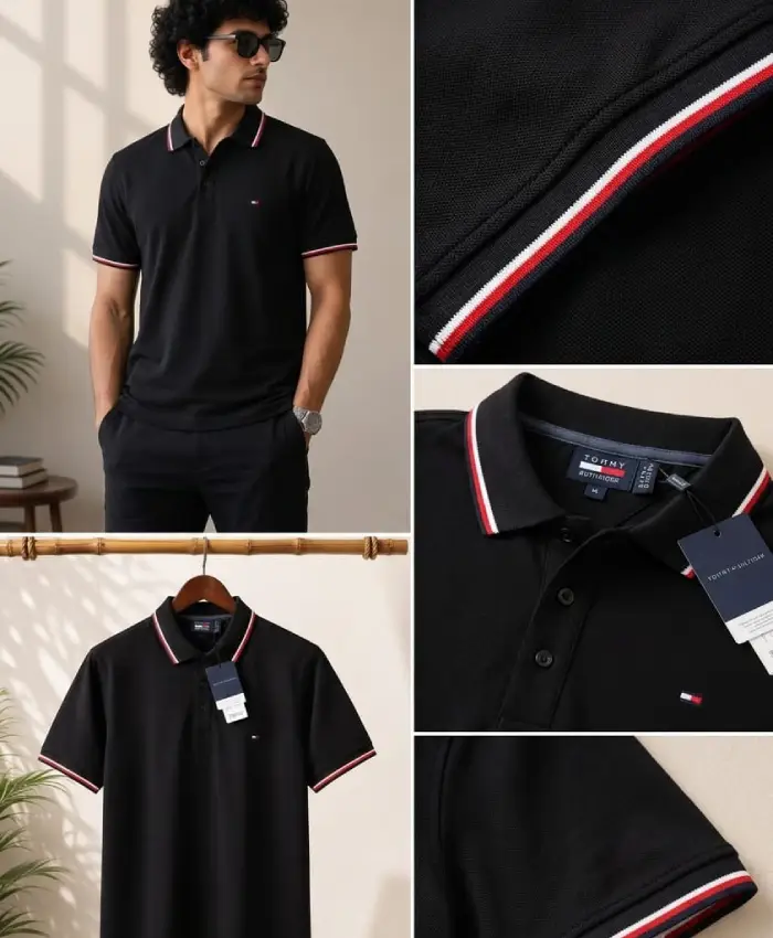 Men's Contrast Detail Polo T-Shirt