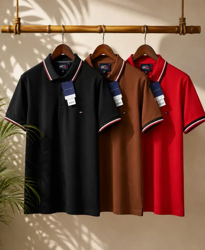 Men's Contrast Detail Polo T-Shirt