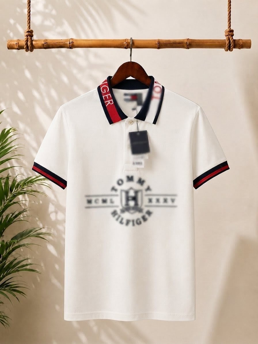 Elevate your casual wardrobe with this premium cream polo T-shirt for men.