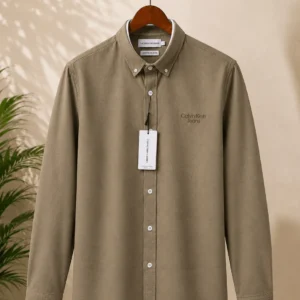Men’s Classic Khaki Button-Down Shirt