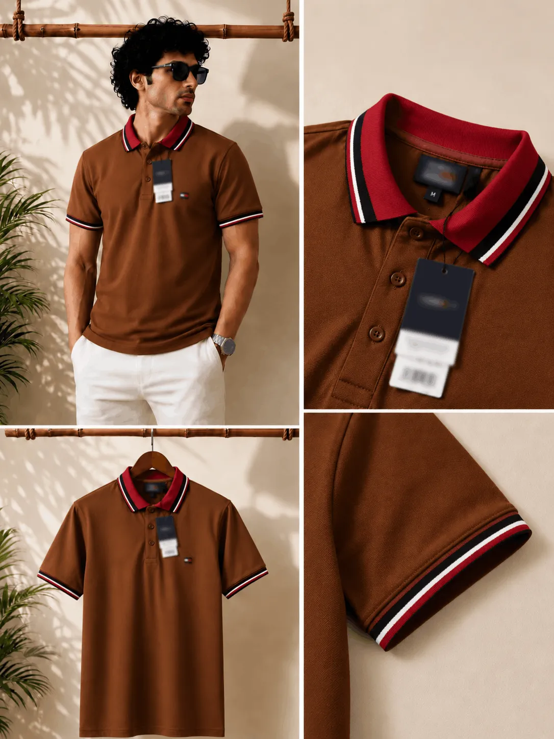 Men’s Premium Contrast Collar Polo T-Shirt