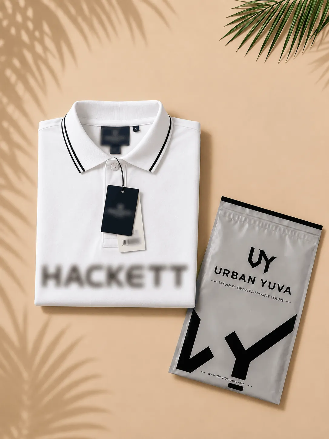 Men’s Premium White Contrast Trim Polo T-Shirt
