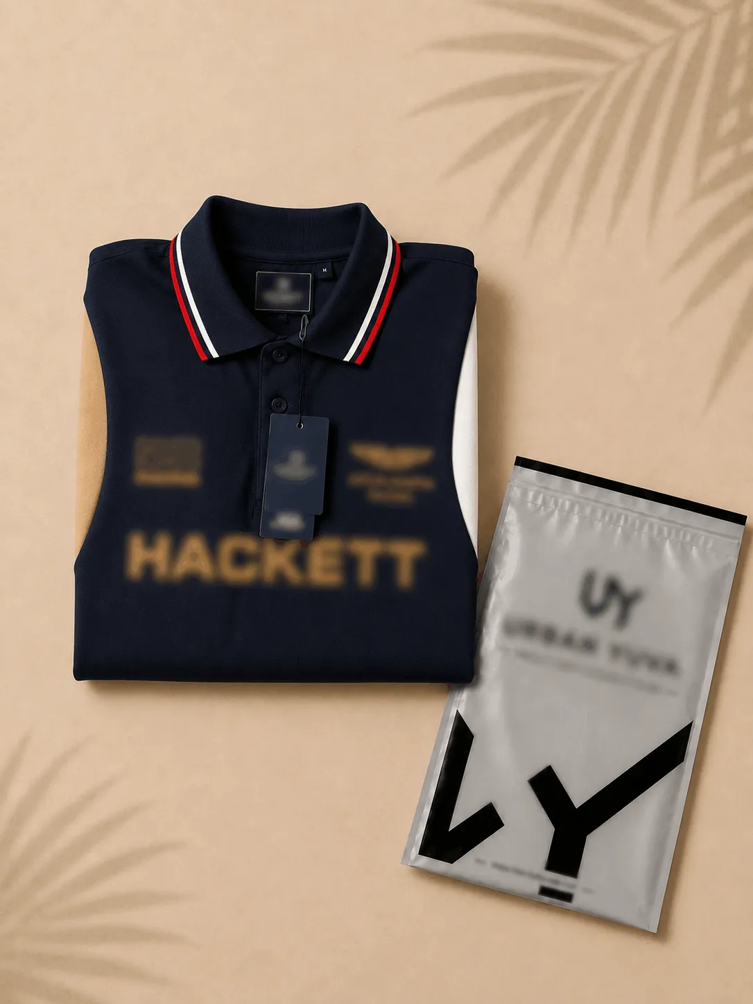 Men’s Racing-Inspired Premium Contrast Sleeve Polo T-Shirt