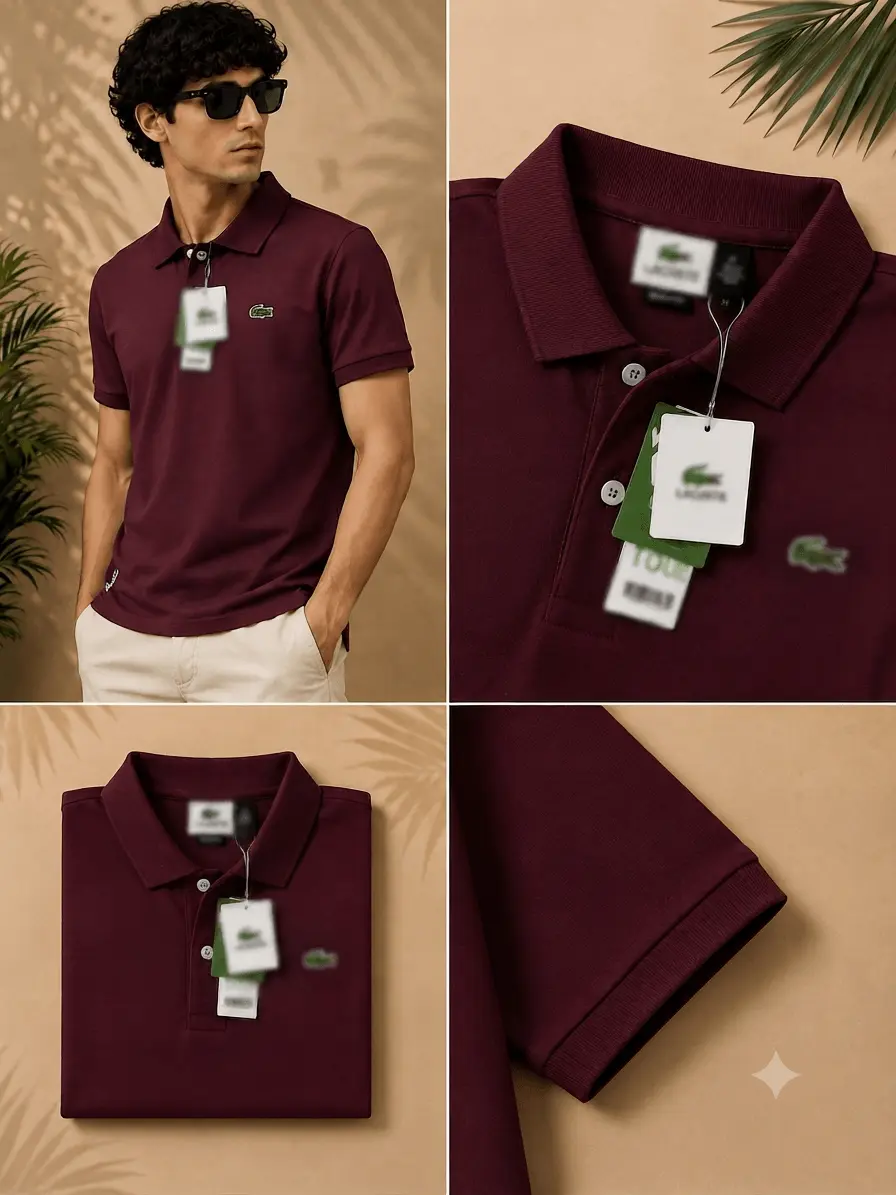Elegant maroon polo T-shirt