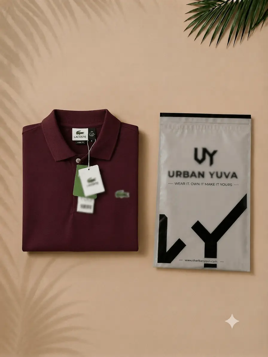 Elegant maroon polo T-shirt
