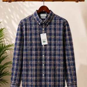 Classic Navy Blue Checkered Shirt.