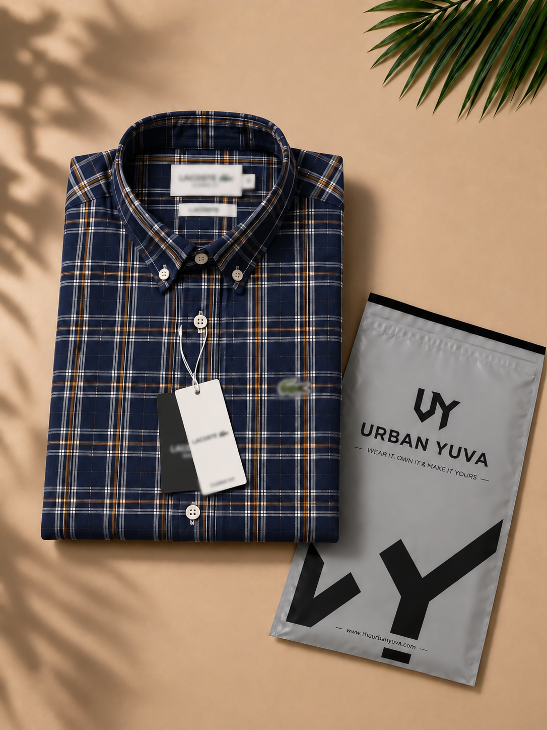 Classic Navy Blue Checkered Shirt.