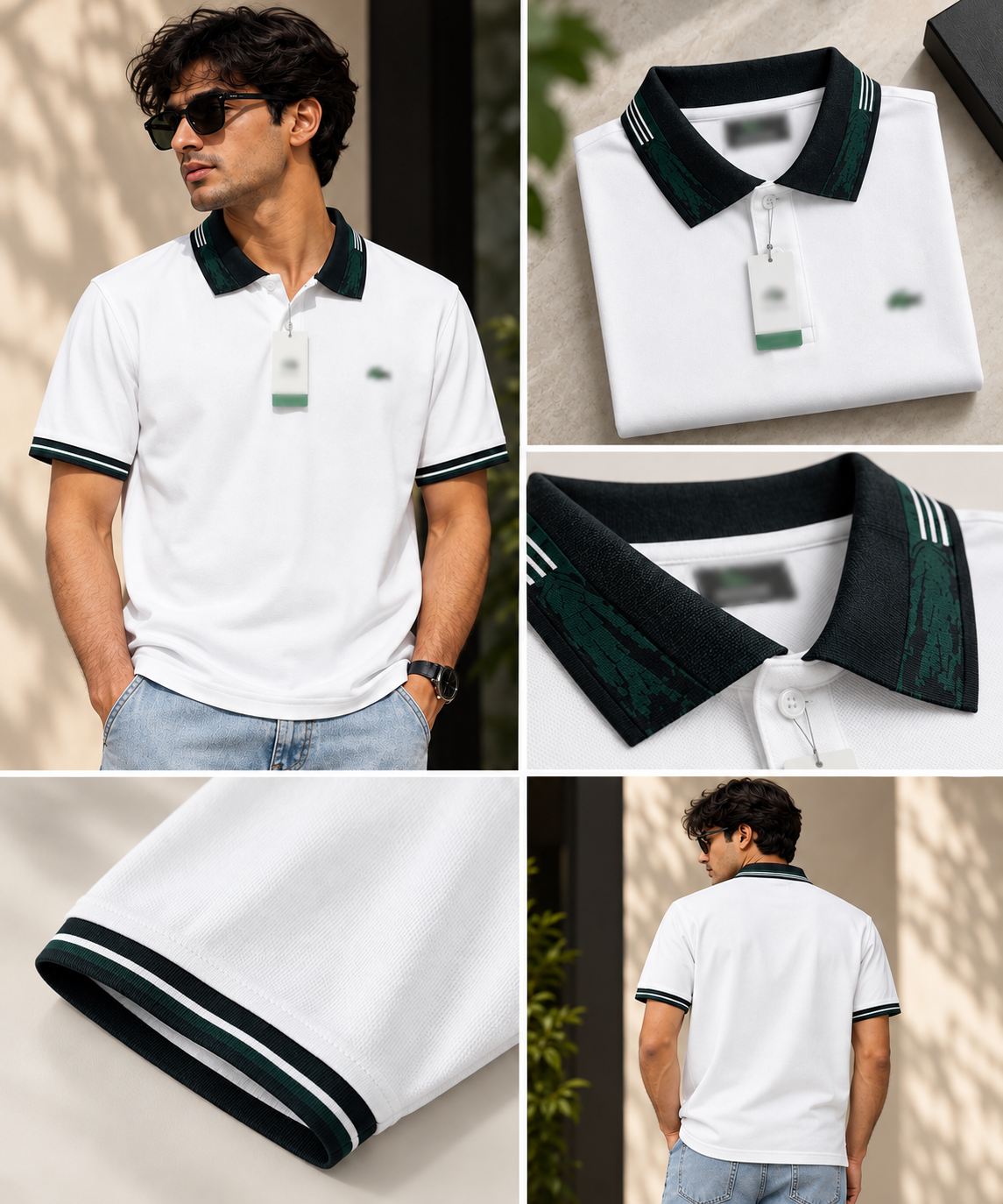 Men’s Premium Contrast Collar Polo T-Shirt